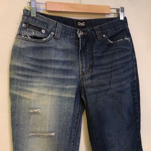 Dolce & Gabbana| 2-Tone Leg | Distressed | Luxury Denim Jeans - Picture 4 of 15